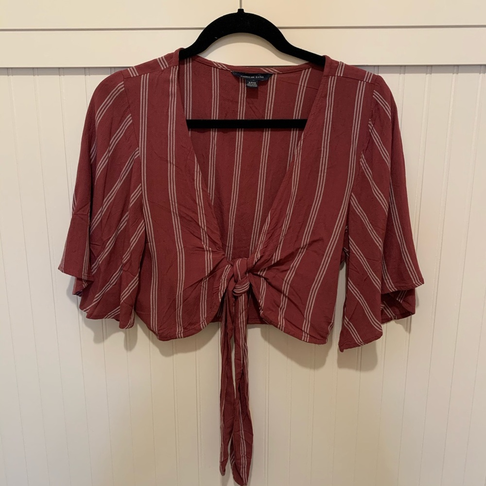 [AEO] cropped knot blouse